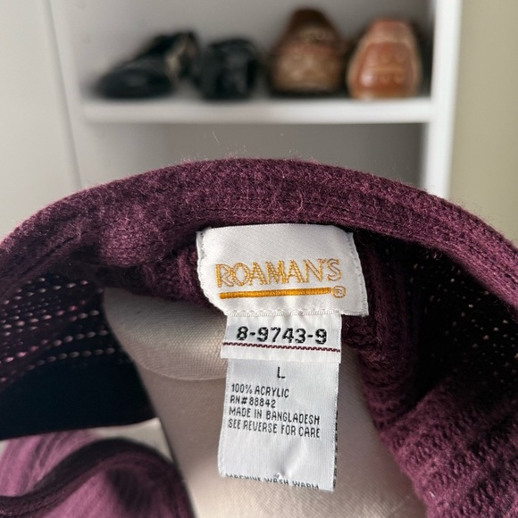 Vintage Roaman’s Red Wine Knit Button-Down Women's Vest Size Large - Picture 4 of 4